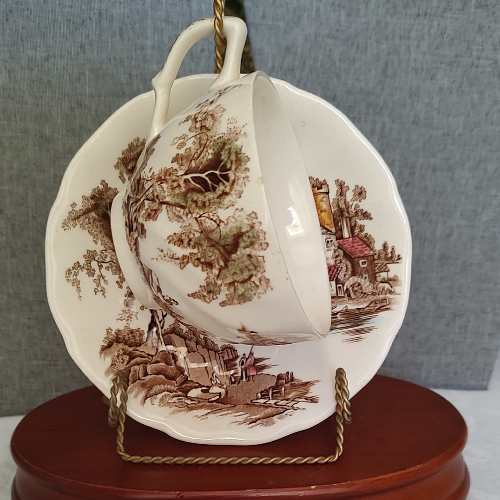 Vintage Johnson Bros "Old mill" Teacup And Saucer